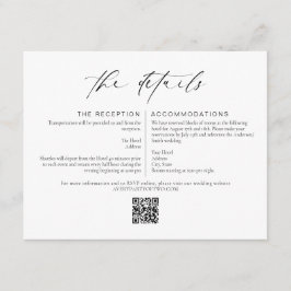 Elegante Minimalistische Trouwdetails Insteekkaart Kaart