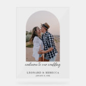 Elegante minimalistische trouwfoto Acryl teken Acryl Bord (Voorkant)