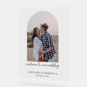 Elegante minimalistische trouwfoto Acryl teken Acryl Bord (Hoek)