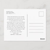 Elegante minimalistische trouwfoto bedankt briefkaart (Achterkant)