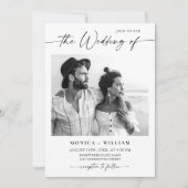 Elegante minimalistische trouwfoto QR-code 2 FOTO Kaart (Voorkant)