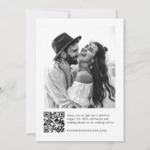 Elegante minimalistische trouwfoto QR-code 2 FOTO Kaart (Achterkant)