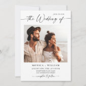 Elegante minimalistische trouwfoto QR-code 2 FOTO Kaart (Voorkant)