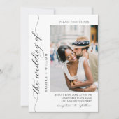 Elegante minimalistische trouwfoto QR-code 2 FOTO Kaart (Voorkant)