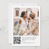 Elegante minimalistische trouwfoto QR-code 2 FOTO Kaart (Achterkant)