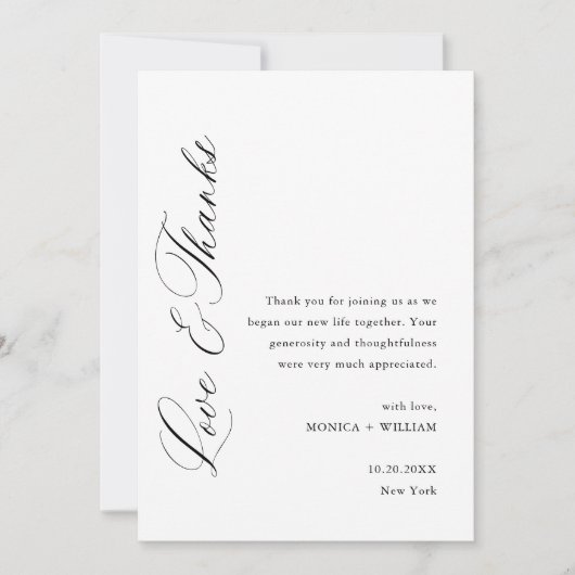 Elegante minimalistische trouwfoto QR-code Bedankkaart (Voorkant)