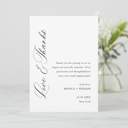 Elegante minimalistische trouwfoto QR-code Bedankkaart (Staand voorkant)