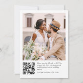 Elegante minimalistische trouwfoto QR-code FOTO Kaart (Achterkant)