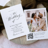 Elegante minimalistische trouwfoto QR-code FOTO Kaart