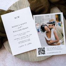 Elegante minimalistische trouwfoto QR-code