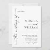 Elegante minimalistische trouwfoto QR-code Kaart (Voorkant)