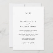 Elegante minimalistische trouwfoto QR-code Kaart (Voorkant)