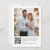 Elegante minimalistische trouwfoto QR-code Kaart (Achterkant)