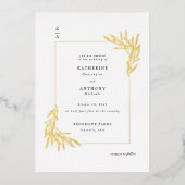 Elegante Minimalistische Trouwkaart  Folie Uitnodiging (Voorkant)