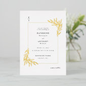 Elegante Minimalistische Trouwkaart  Folie Uitnodiging (Staand Voorkant)