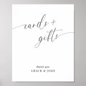 Elegante minimalistische trouwkaarten en geschenke poster (Voorkant)