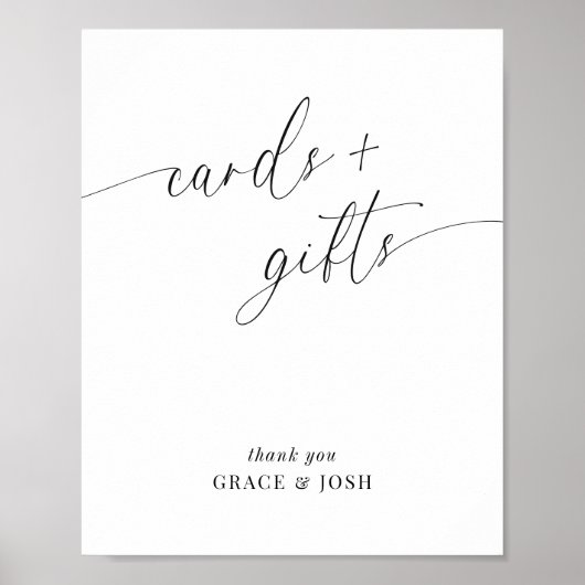Elegante minimalistische trouwkaarten en geschenke poster (Voorkant)