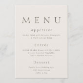 Elegante Minimalistische Trouwmenu Kaart (Voorkant)