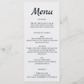 Elegante Minimalistische Trouwmenu Menu (Voorkant)