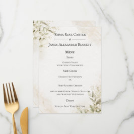 Elegante minimalistische trouwmenu menu