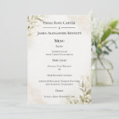 Elegante minimalistische trouwmenu menu (Staand voorkant)