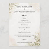 Elegante minimalistische trouwmenu menu (Voorkant)