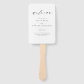 Elegante minimalistische trouwprogramma hand fan handwaaier (Voorkant)