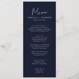 Elegante Minimalistische Trouwreceptie Diner Menu