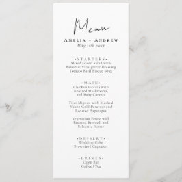 Elegante Minimalistische Trouwreceptie Dinner Menu