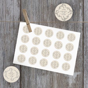 Elegante Minimalistische Trouwsticker Vintage Ronde Sticker