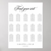 Elegante Minimalistische Trouwstoelindeling Poster (Voorkant)