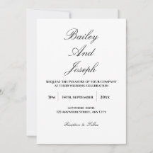 Elegante minimalistische trouwuitnodiging in scrip