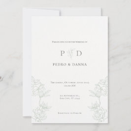 Elegante Minimalistische Trouwuitnodiging Kaart