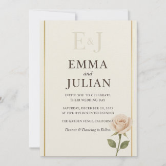Elegante Minimalistische Trouwuitnodiging Kaart