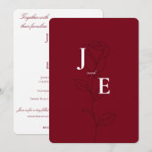 Elegante Minimalistische Trouwuitnodiging met Duif Kaart (Voorkant / Achterkant)