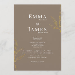 Elegante Minimalistische Trouwuitnodiging | Modern Kaart