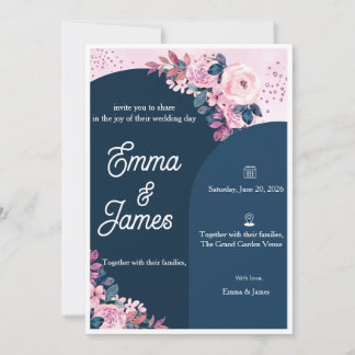 Elegante Minimalistische Trouwuitnodiging Template Kaart