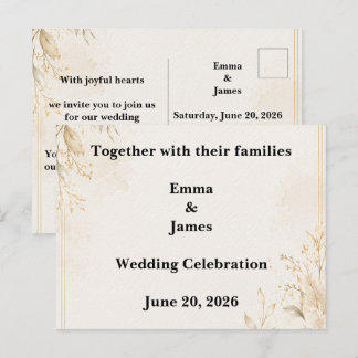 Elegante Minimalistische Trouwuitnodiging Template Uitnodiging Briefkaart