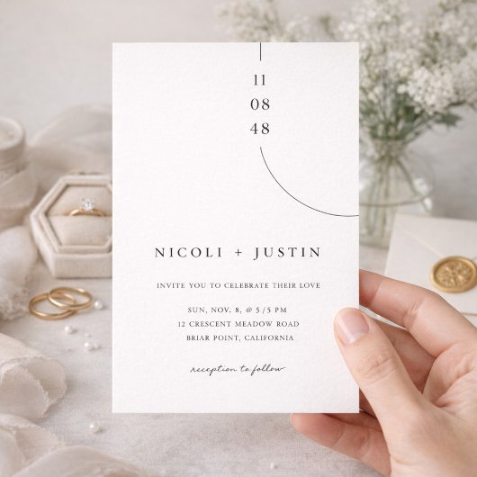 Elegante Minimalistische Trouwuitnodiging Typograf Kaart
