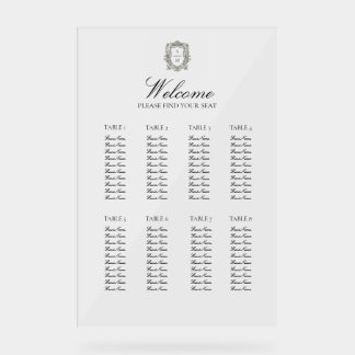 Elegante Minimalistische Trouwzaalstoelindeling Vi Acryl Bord