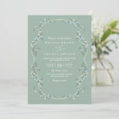 Elegante Minimalistische Tuin Bloemencode QR Huwel Kaart (Staand voorkant)