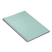 Elegante Minimalistische Turquoise Monogram Notitieboek (Rechterzijde)