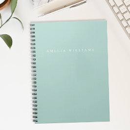 Elegante Minimalistische Turquoise Monogram Notitieboek