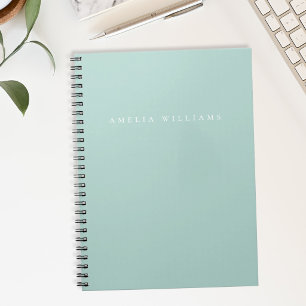 Elegante Minimalistische Turquoise Monogram Notitieboek