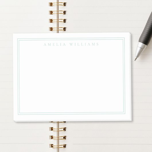 Elegante Minimalistische Turquoise Twee Rand Post-it® Notes