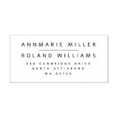 Elegante minimalistische twee achternamen retourad  zelfinktende stempel (Design)