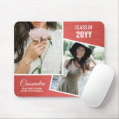 Elegante minimalistische twee foto Afstuderen Afst Muismat (Met muis)