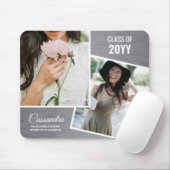 Elegante minimalistische twee foto Afstuderen Afst Muismat (Met muis)