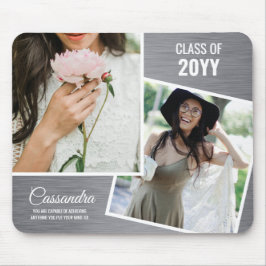 Elegante minimalistische twee foto Afstuderen Afst Muismat