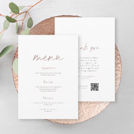 Elegante Minimalistische Tweezijdige Trouwmenu Kaart